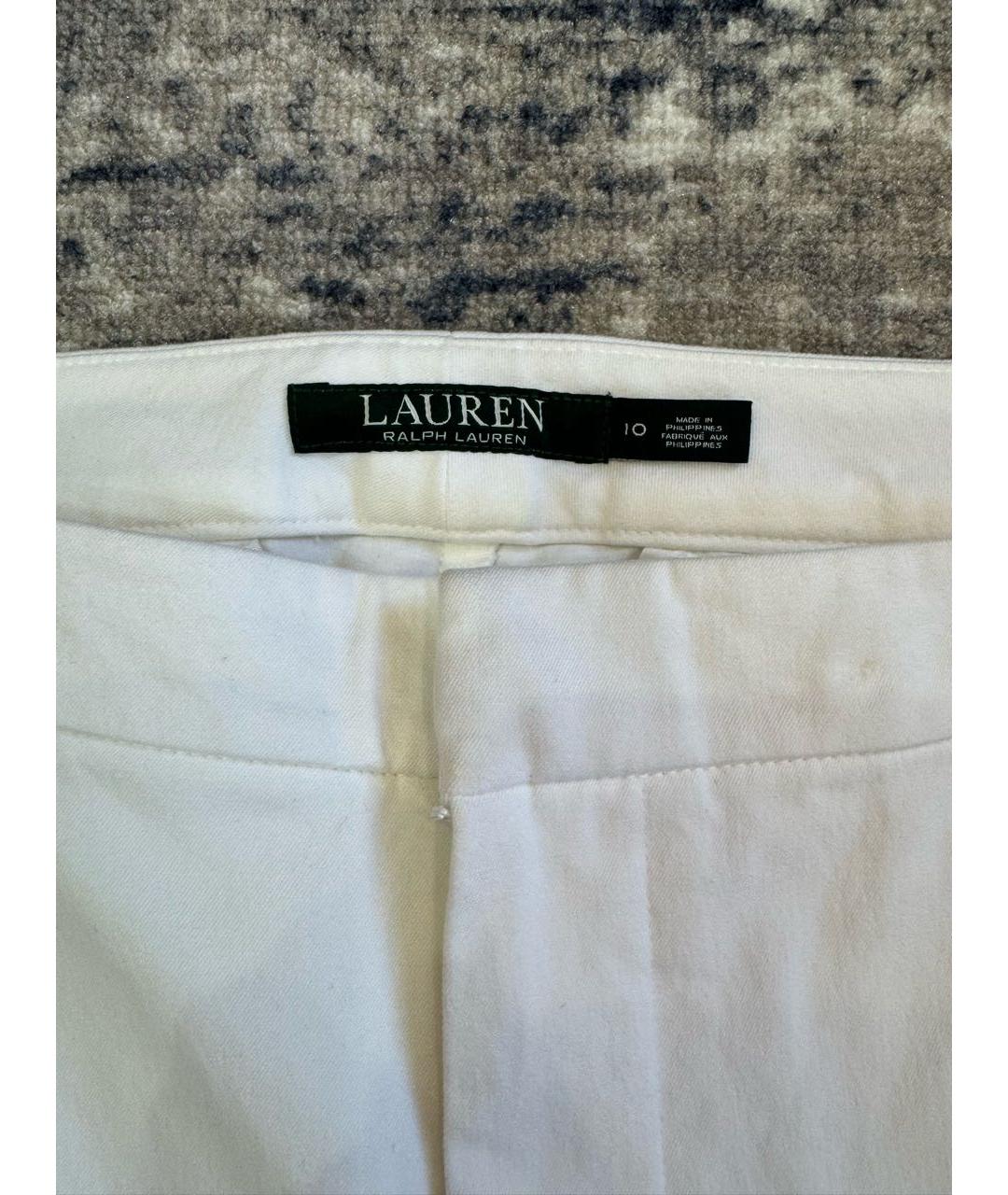 RALPH LAUREN Белые хлопковые брюки узкие, фото 5