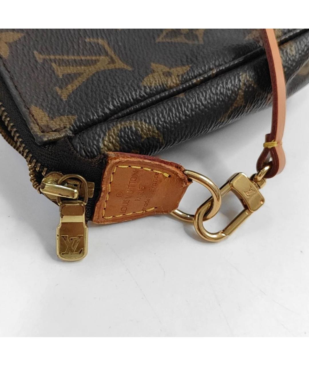 LOUIS VUITTON Коричневая кожаная сумка с короткими ручками, фото 8