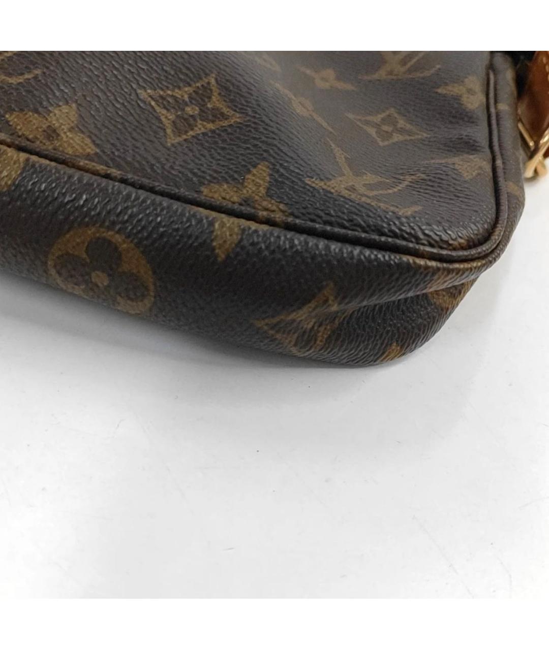 LOUIS VUITTON Коричневая кожаная сумка с короткими ручками, фото 6