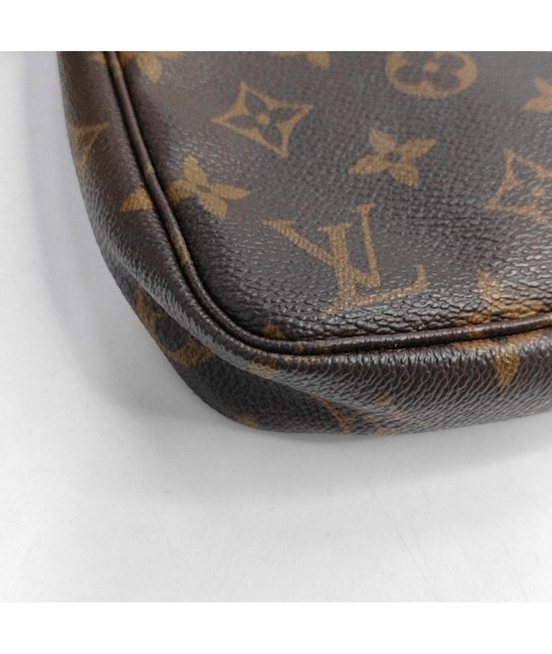 LOUIS VUITTON Коричневая кожаная сумка с короткими ручками, фото 7