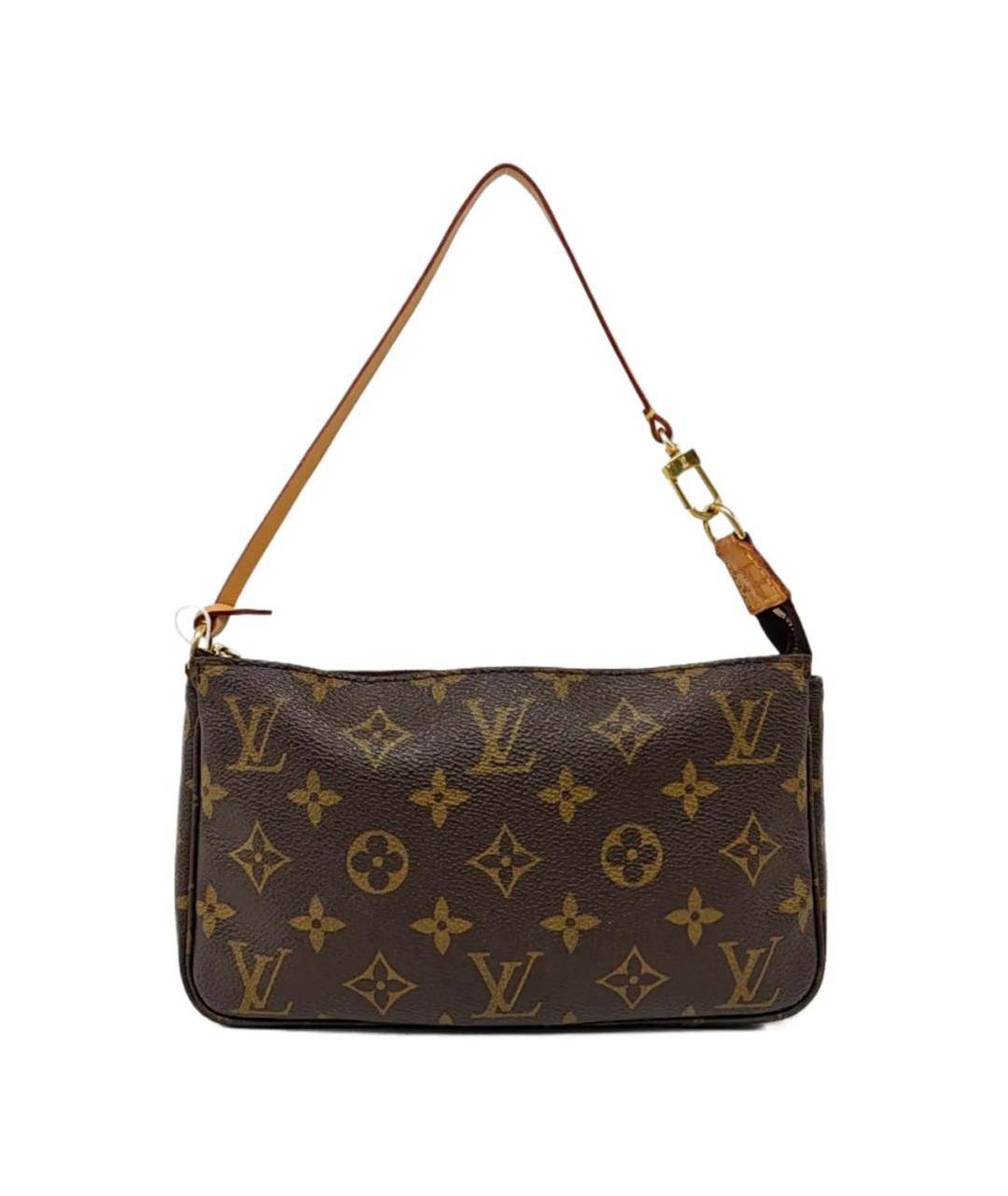 LOUIS VUITTON Коричневая кожаная сумка с короткими ручками, фото 9