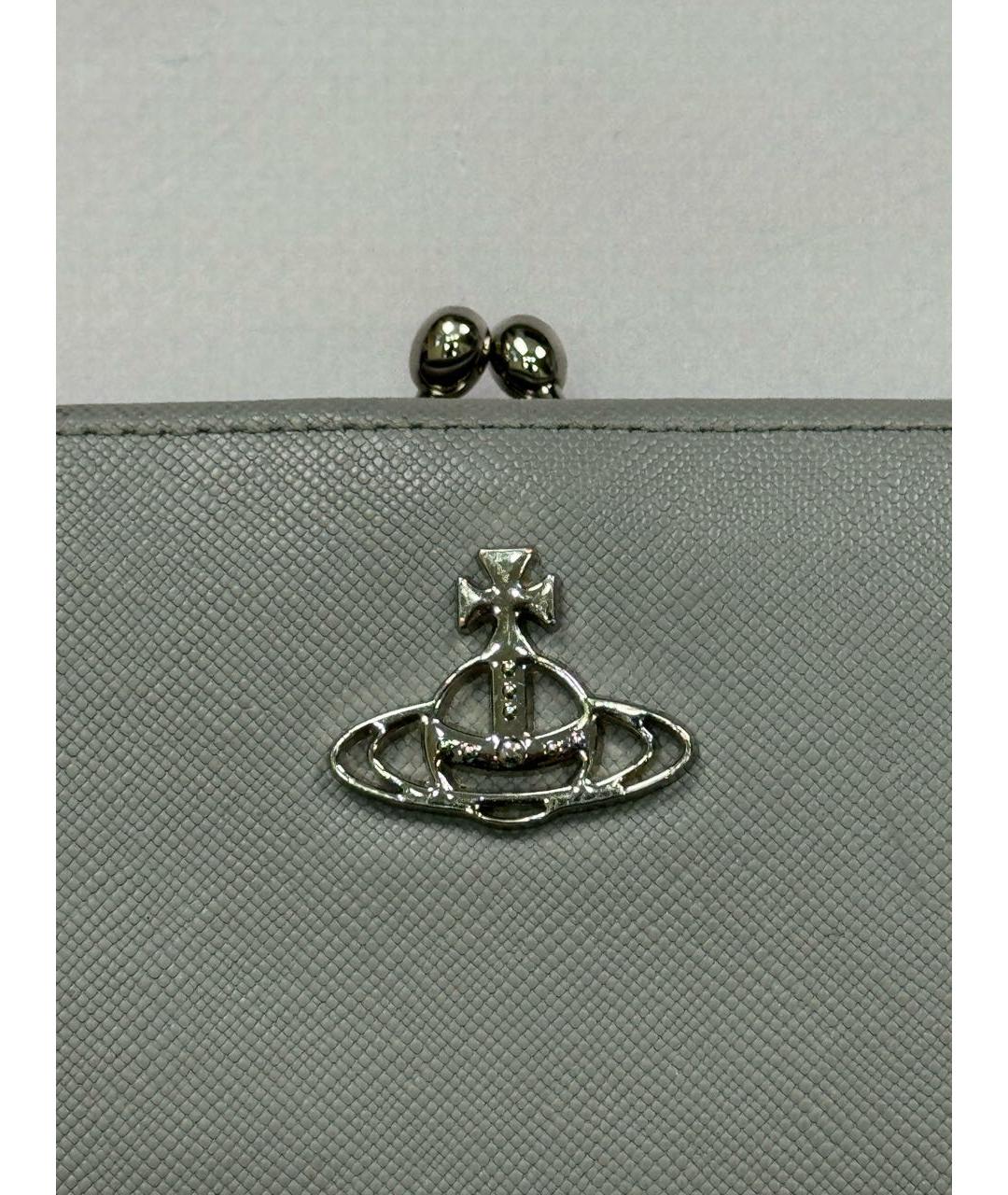 VIVIENNE WESTWOOD Серый кожаный кошелек, фото 2