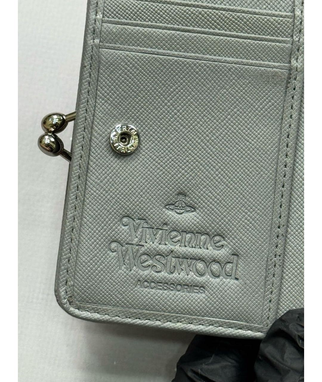 VIVIENNE WESTWOOD Серый кожаный кошелек, фото 8