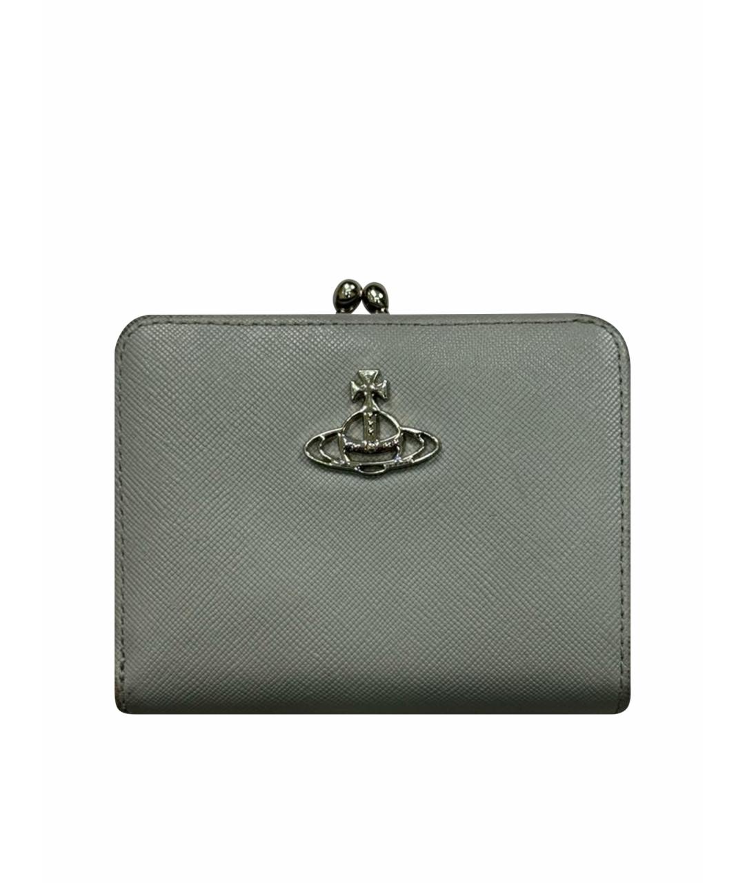 VIVIENNE WESTWOOD Серый кожаный кошелек, фото 1