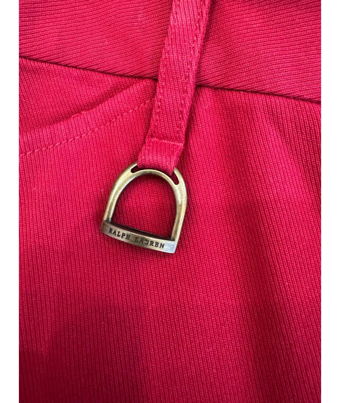 RALPH LAUREN Бордовые хлопковые брюки узкие, фото 8