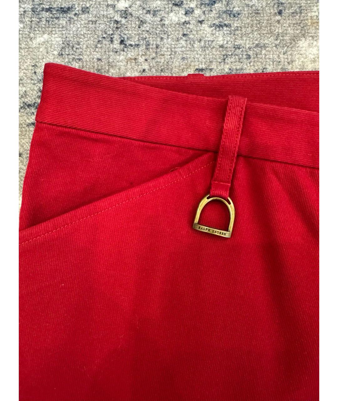 RALPH LAUREN Бордовые хлопковые брюки узкие, фото 7