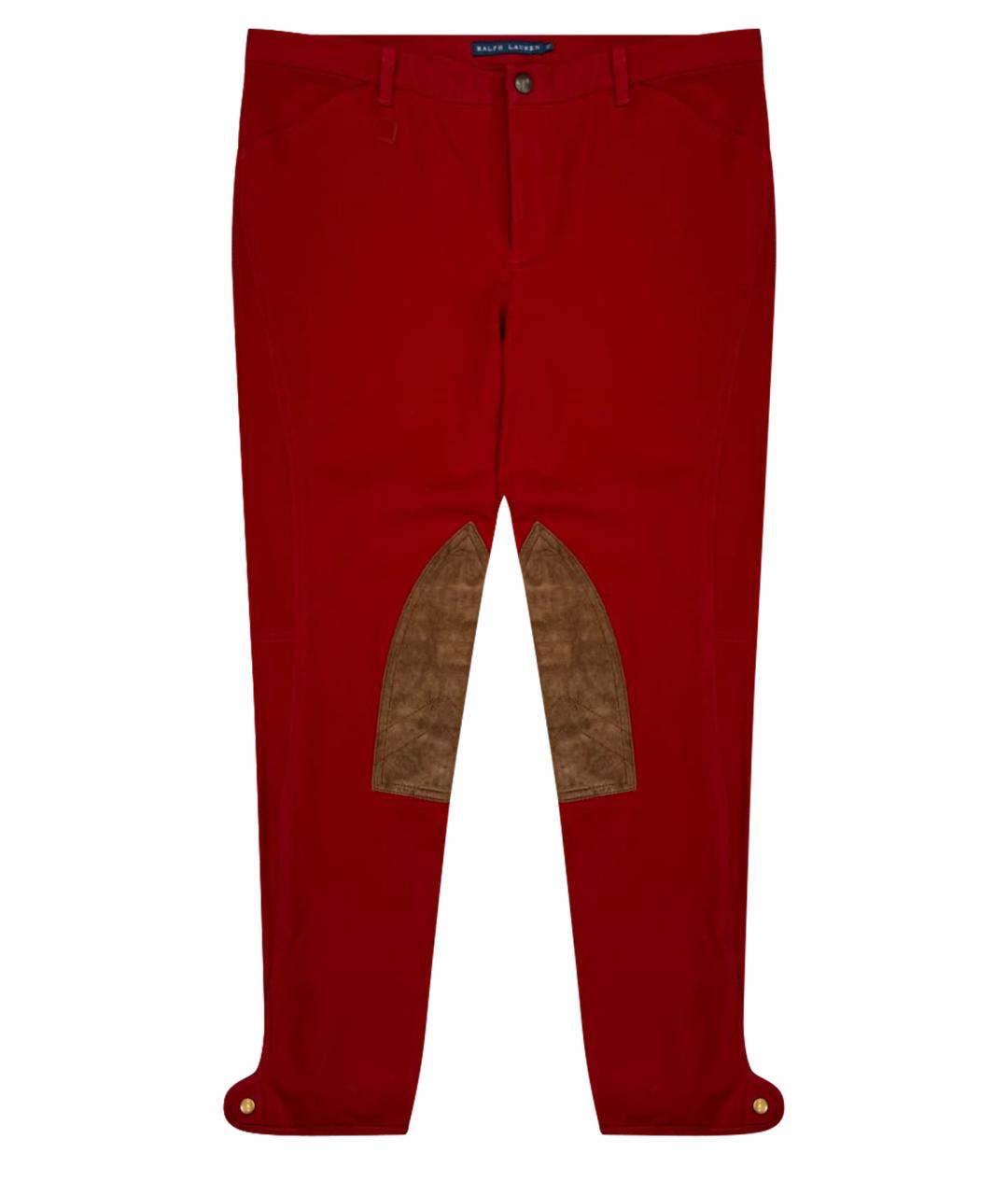 RALPH LAUREN Бордовые хлопковые брюки узкие, фото 1