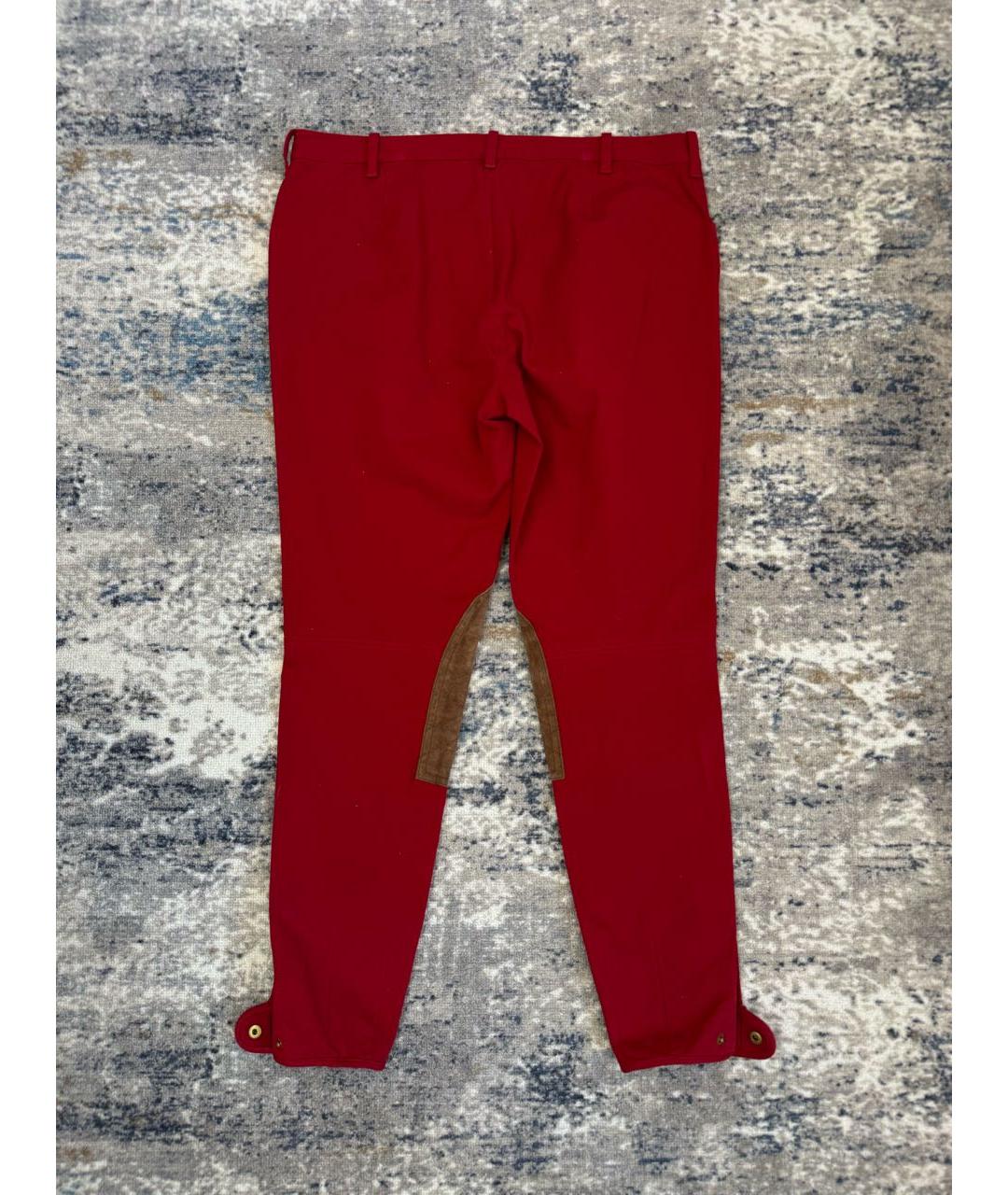 RALPH LAUREN Бордовые хлопковые брюки узкие, фото 2
