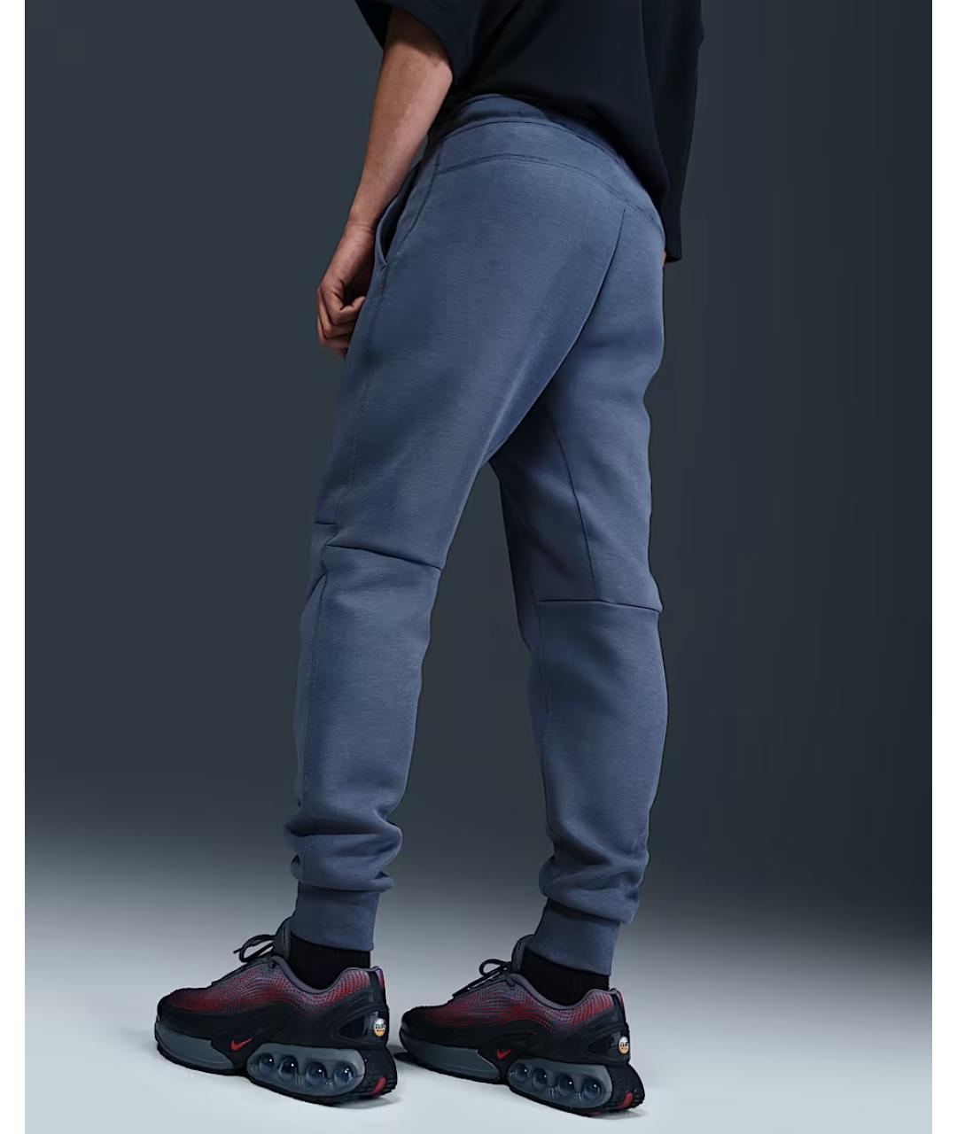 NIKE Темно-синие хлопковые повседневные брюки, фото 4