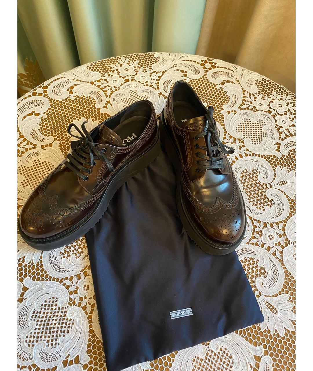 PRADA Коричневые кожаные лоферы, фото 2