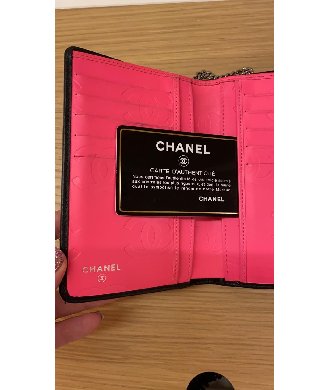 CHANEL PRE-OWNED Черный кожаный кошелек, фото 3