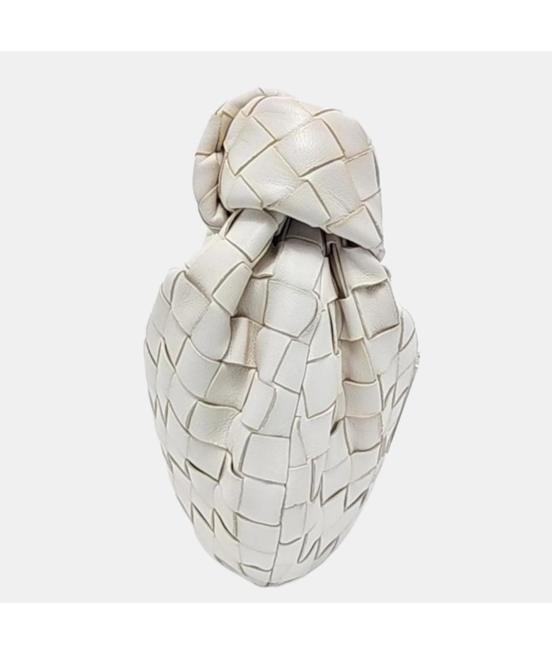 BOTTEGA VENETA Белая кожаная сумка с короткими ручками, фото 3