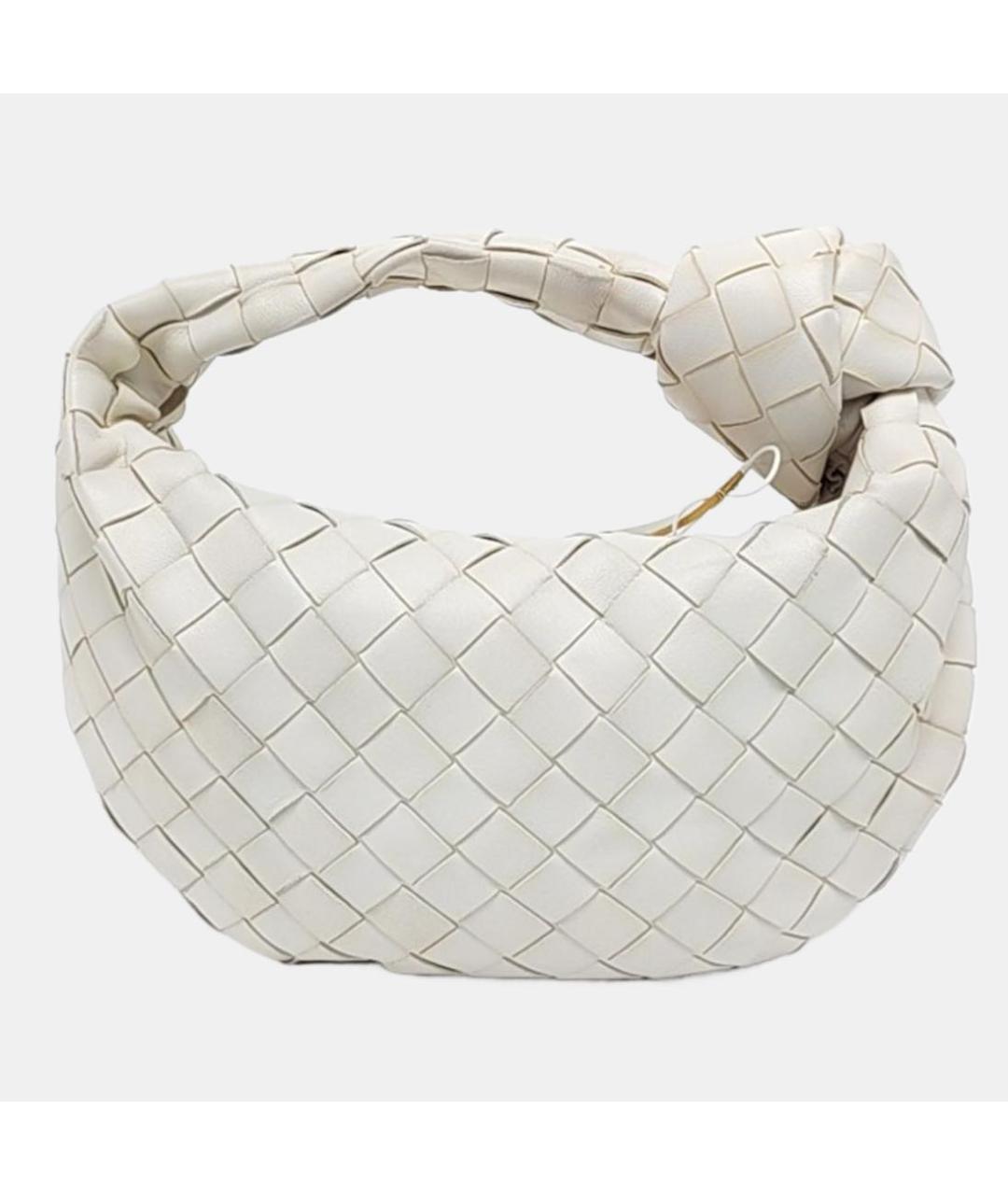BOTTEGA VENETA Белая кожаная сумка с короткими ручками, фото 4