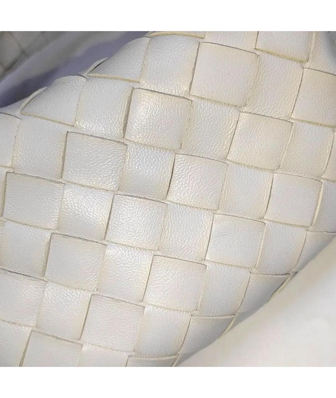 BOTTEGA VENETA Белая кожаная сумка с короткими ручками, фото 6