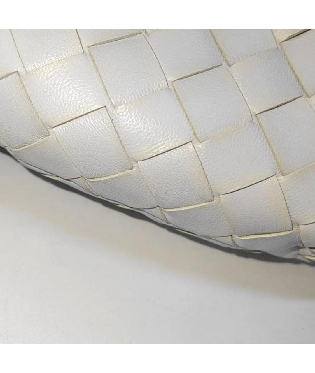 BOTTEGA VENETA Белая кожаная сумка с короткими ручками, фото 8
