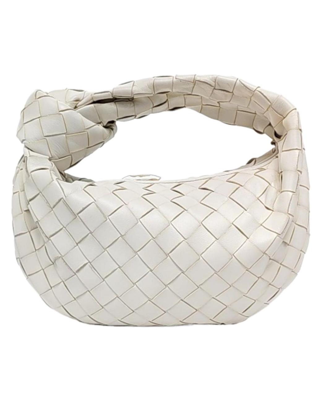 BOTTEGA VENETA Белая кожаная сумка с короткими ручками, фото 1