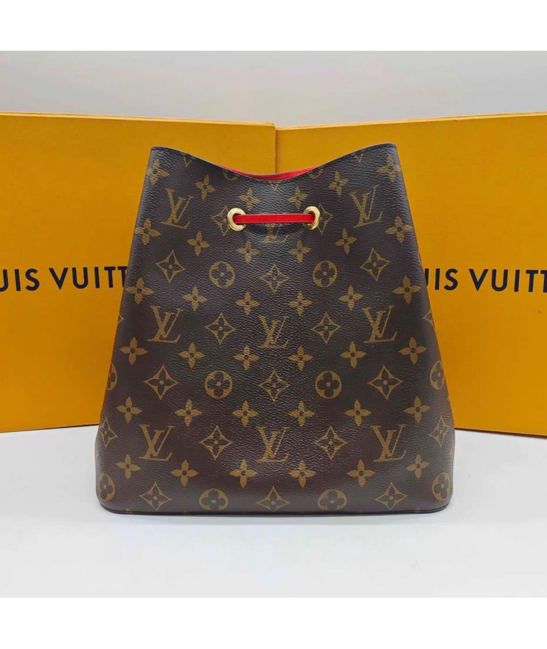 LOUIS VUITTON Красная кожаная сумка тоут, фото 2
