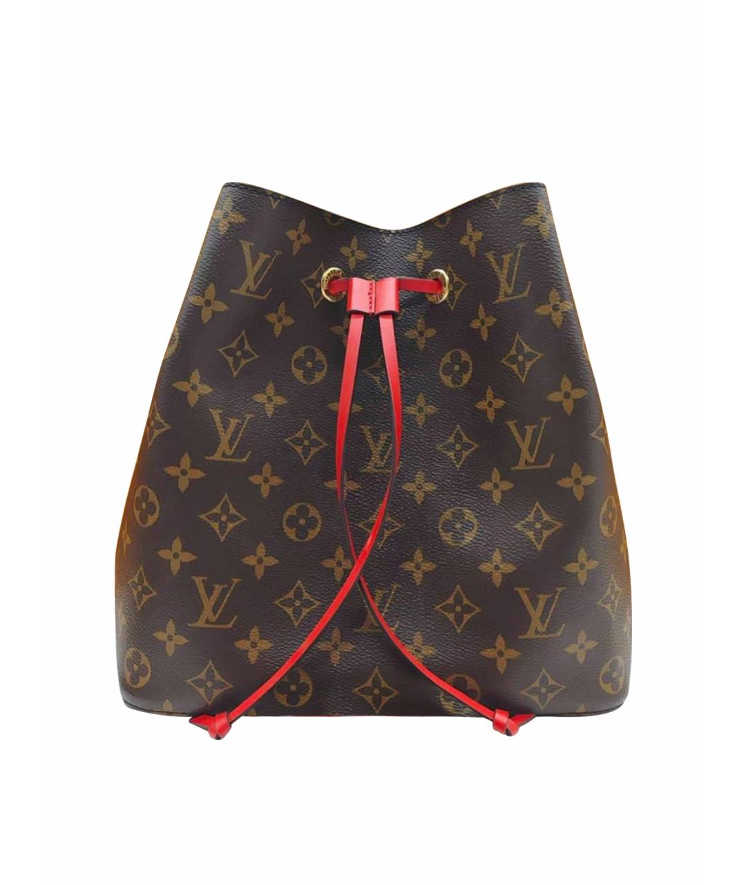 LOUIS VUITTON Красная кожаная сумка тоут, фото 1