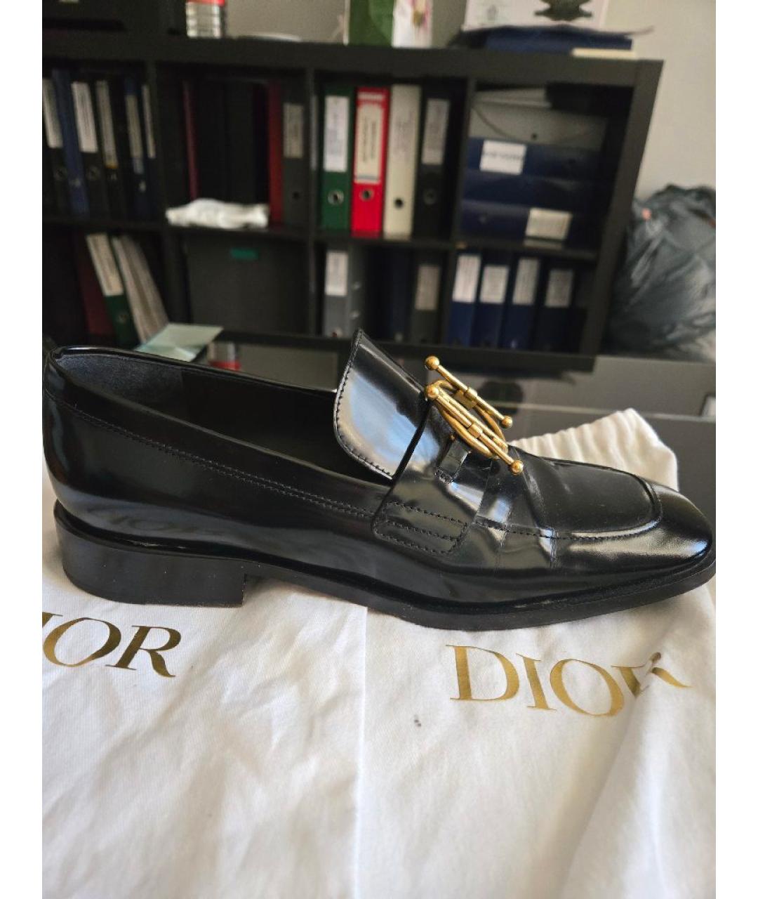 CHRISTIAN DIOR Черные кожаные туфли, фото 5