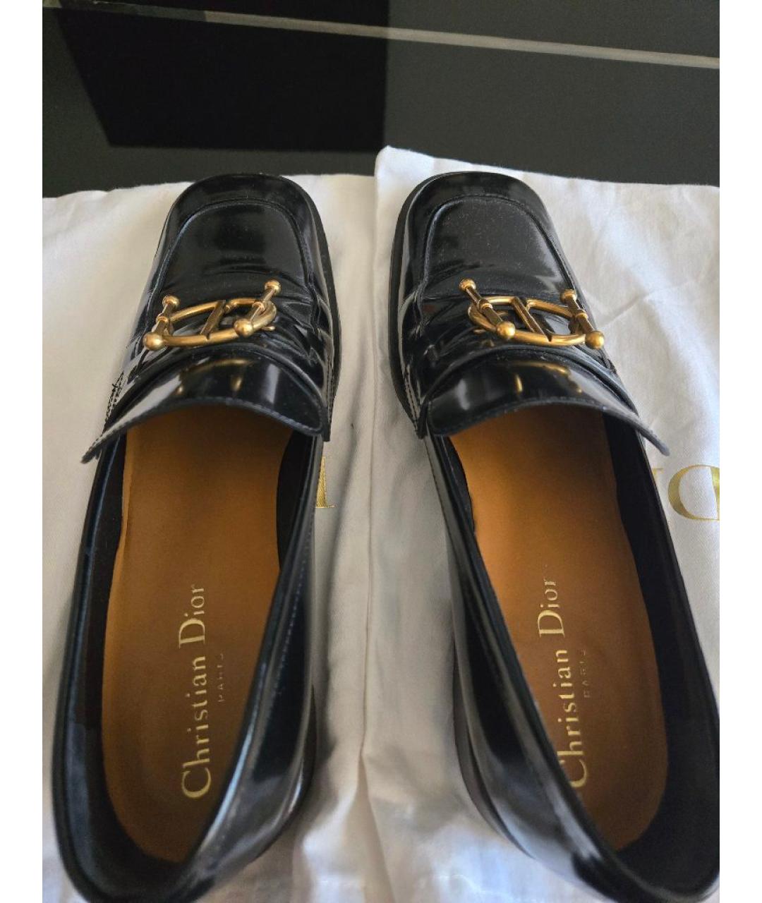 CHRISTIAN DIOR Черные кожаные туфли, фото 3