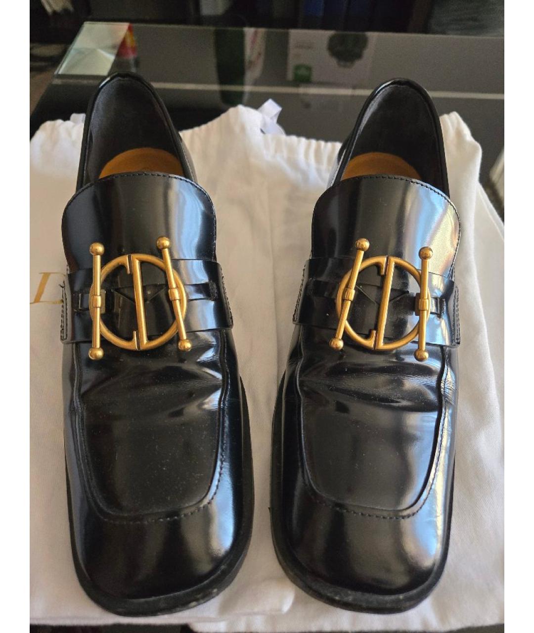 CHRISTIAN DIOR Черные кожаные туфли, фото 2