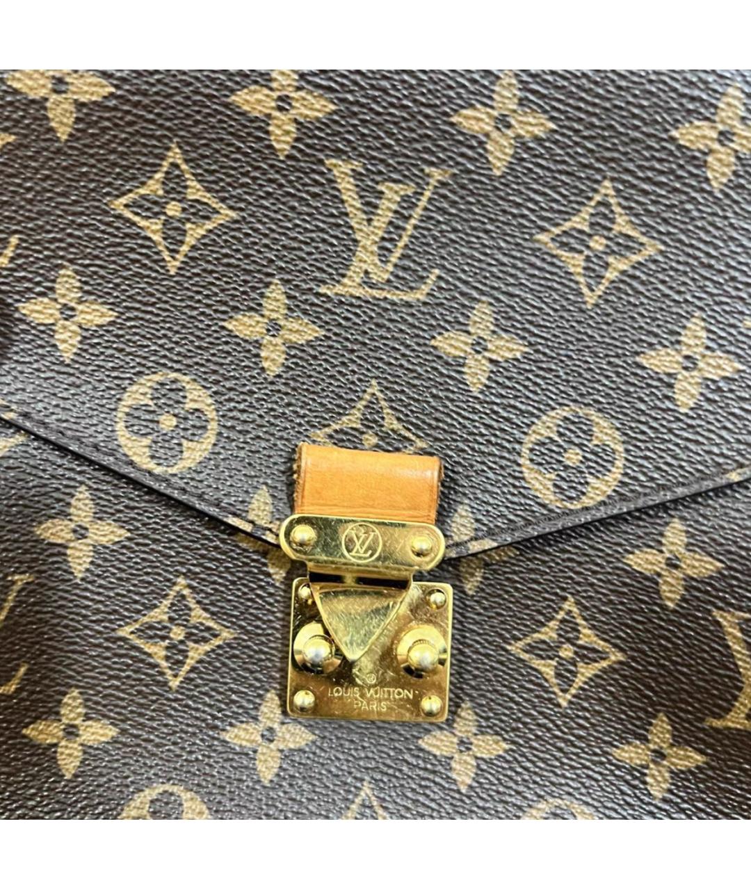 LOUIS VUITTON Коричневая кожаная сумка через плечо, фото 4