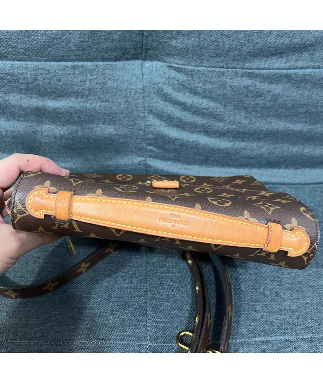 LOUIS VUITTON Коричневая кожаная сумка через плечо, фото 3