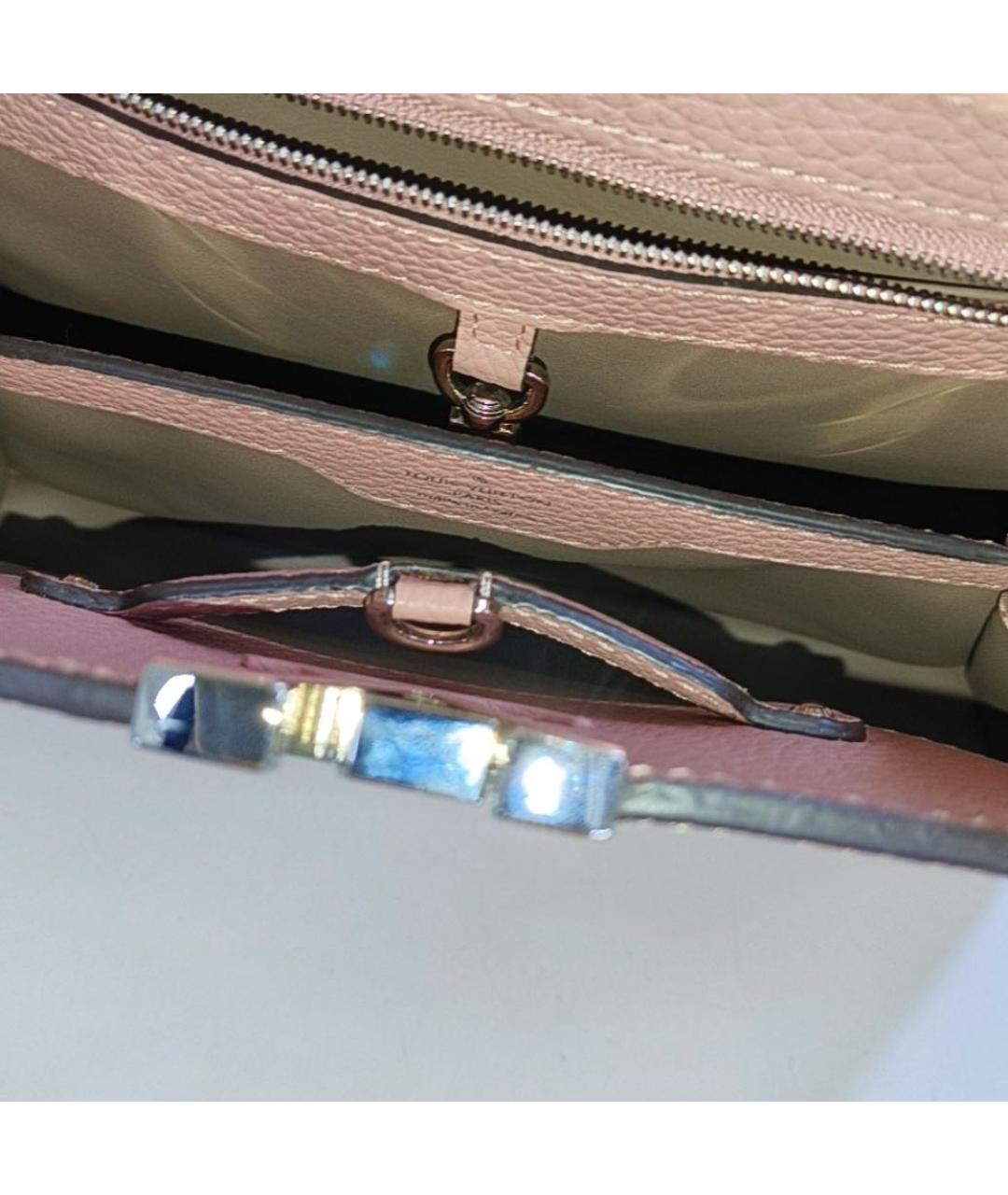 LOUIS VUITTON Розовая кожаная сумка с короткими ручками, фото 6