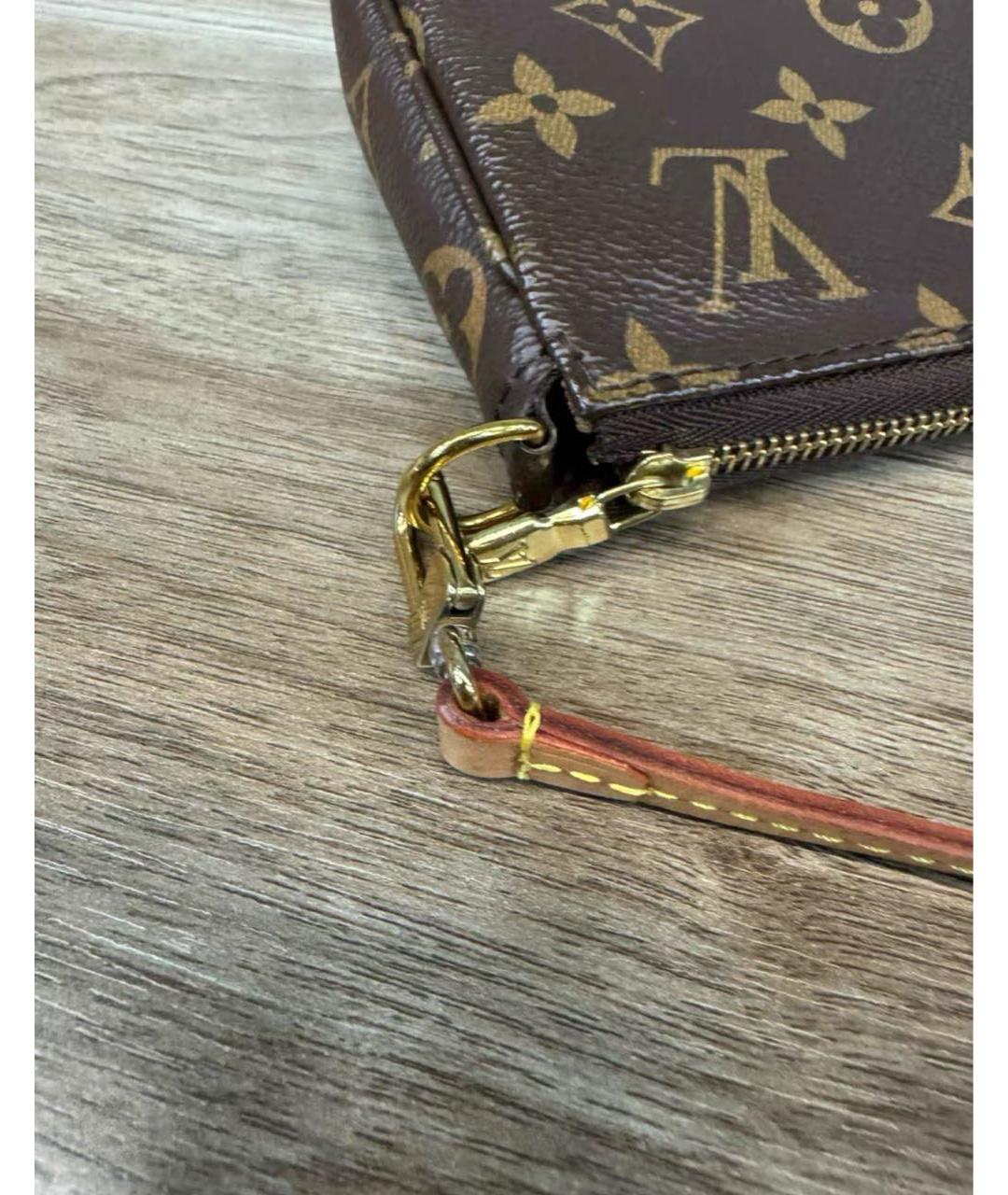 LOUIS VUITTON Коричневая кожаная сумка через плечо, фото 7