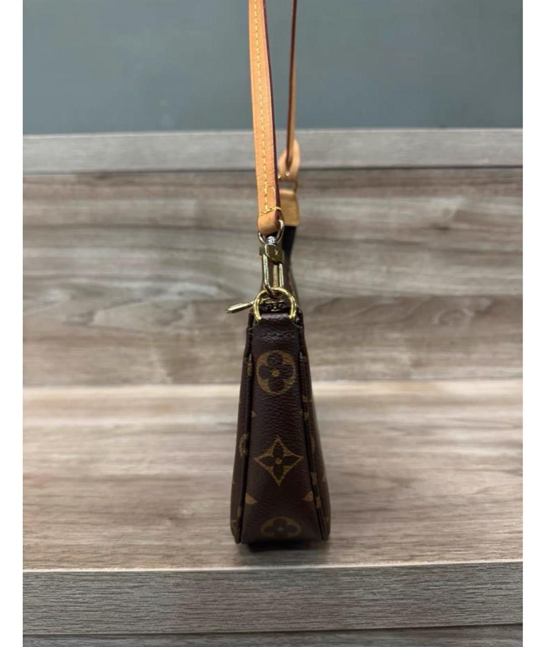 LOUIS VUITTON Коричневая кожаная сумка через плечо, фото 4