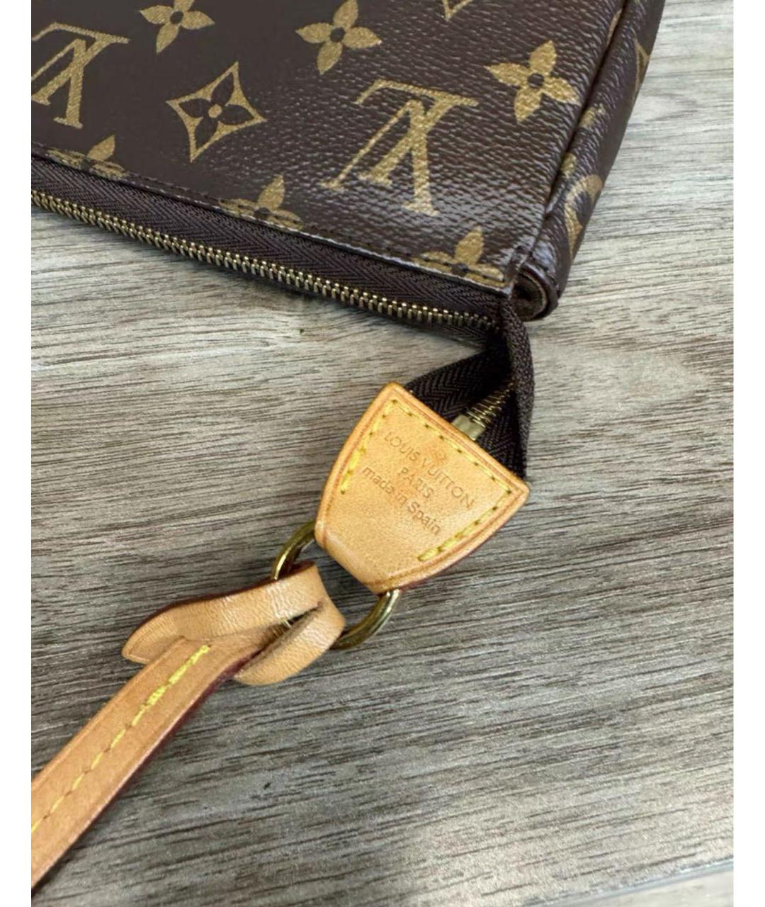 LOUIS VUITTON Коричневая кожаная сумка через плечо, фото 6