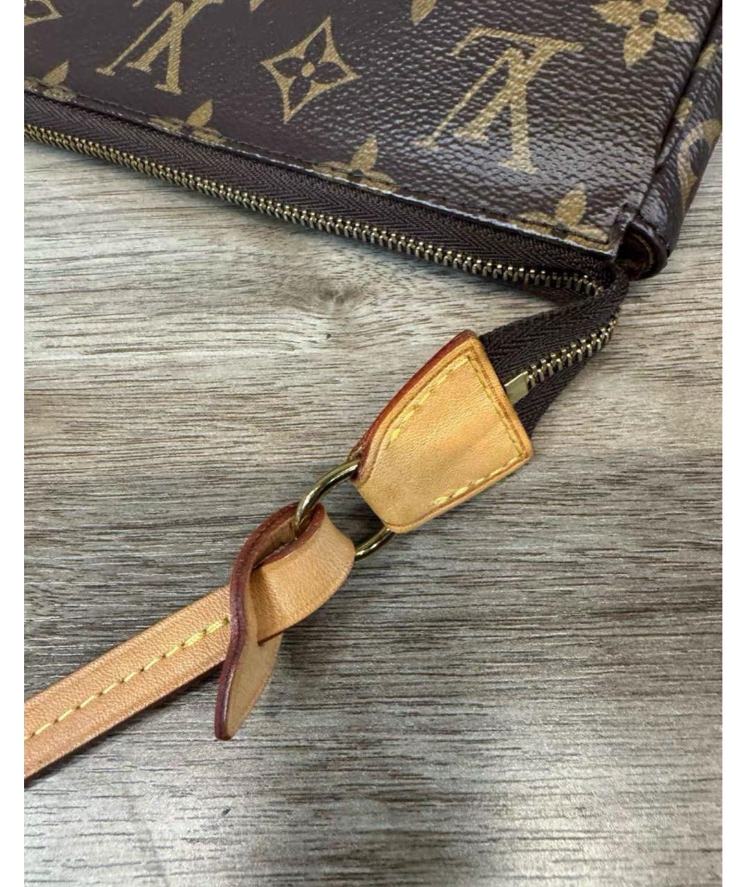 LOUIS VUITTON Коричневая кожаная сумка через плечо, фото 5