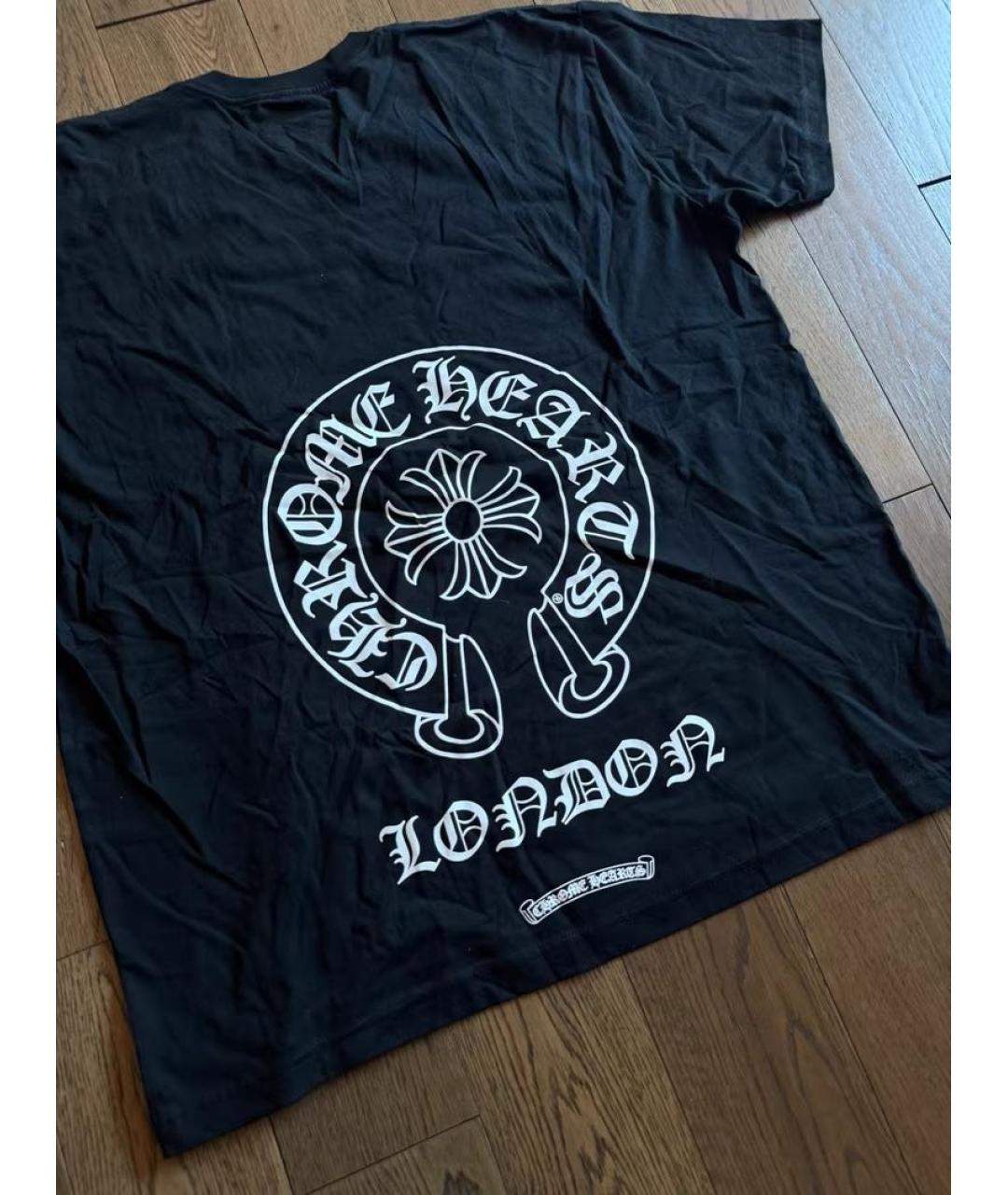 CHROME HEARTS Черная хлопковая футболка, фото 4