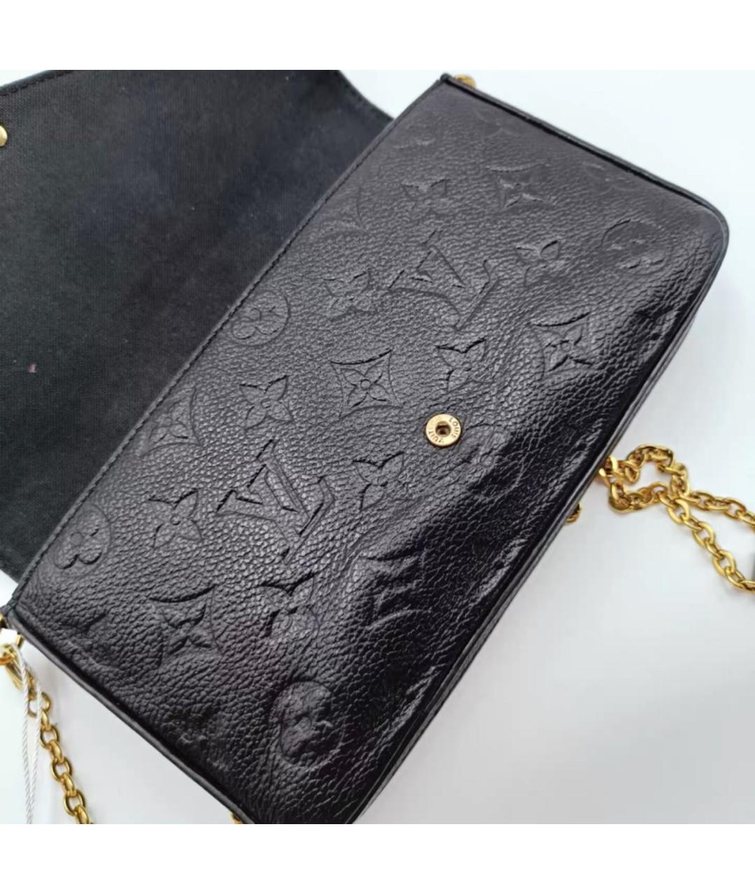 LOUIS VUITTON Черная кожаная сумка через плечо, фото 4