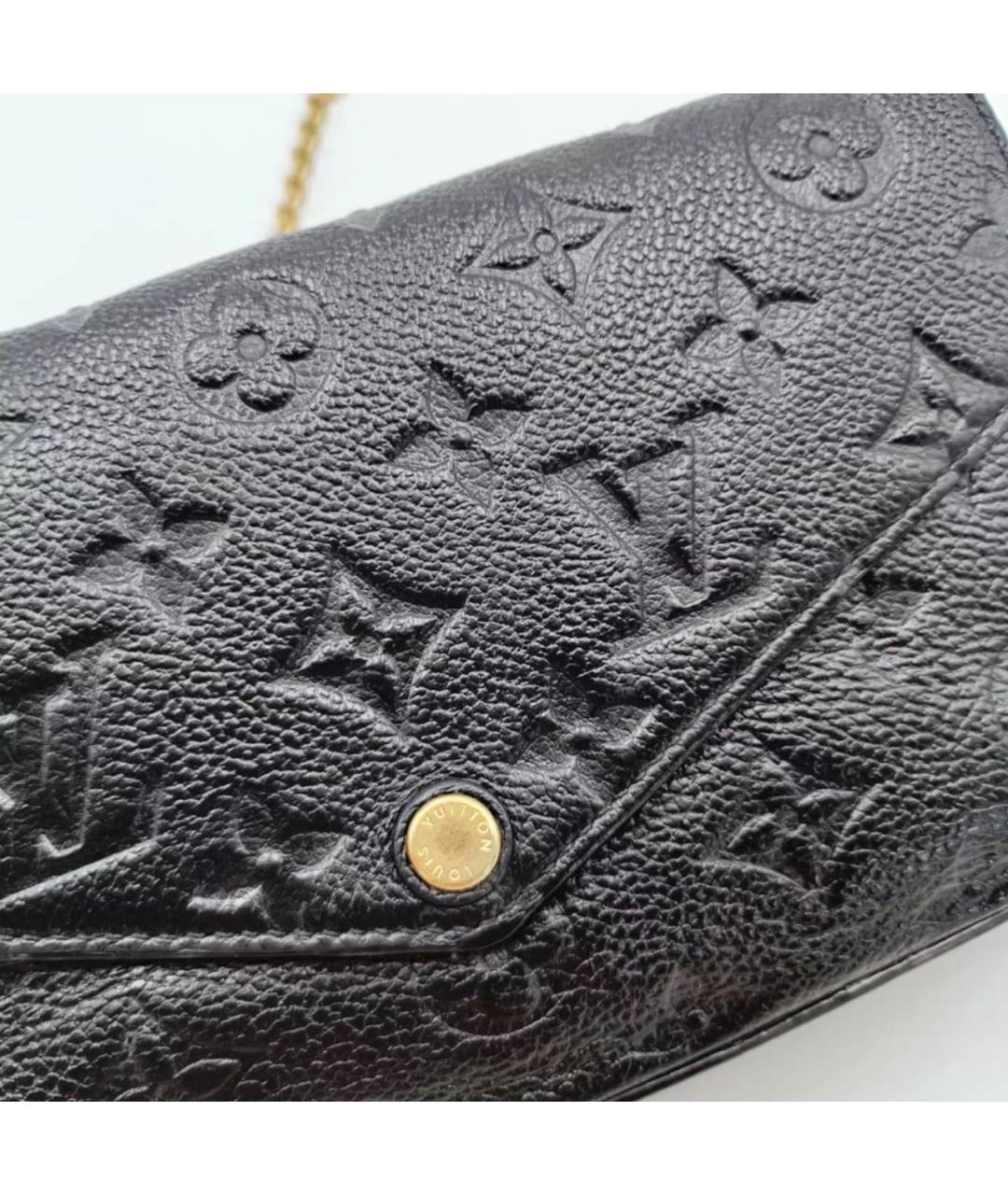 LOUIS VUITTON Черная кожаная сумка через плечо, фото 6