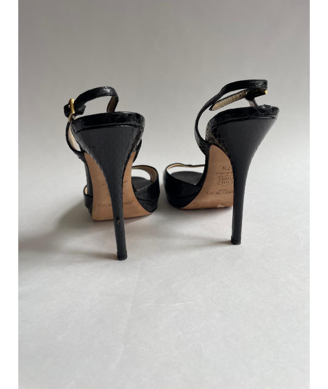 JIMMY CHOO Черные кожаные босоножки, фото 5