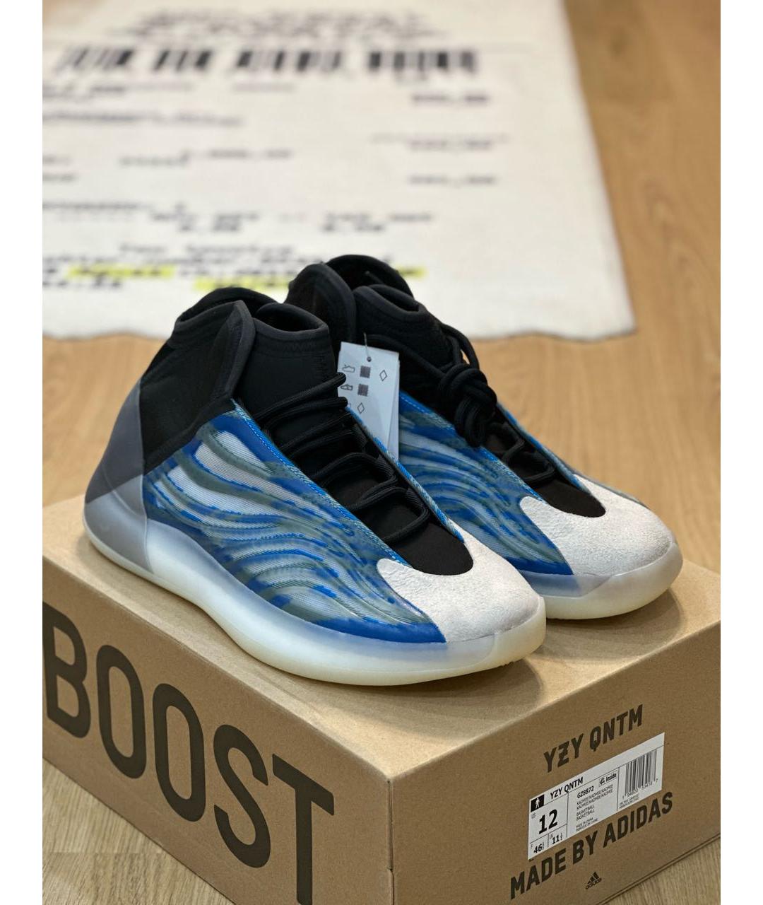 ADIDAS YEEZY Синие синтетические высокие кроссовки / кеды, фото 3