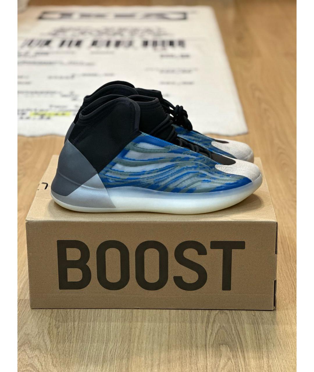 ADIDAS YEEZY Синие синтетические высокие кроссовки / кеды, фото 7