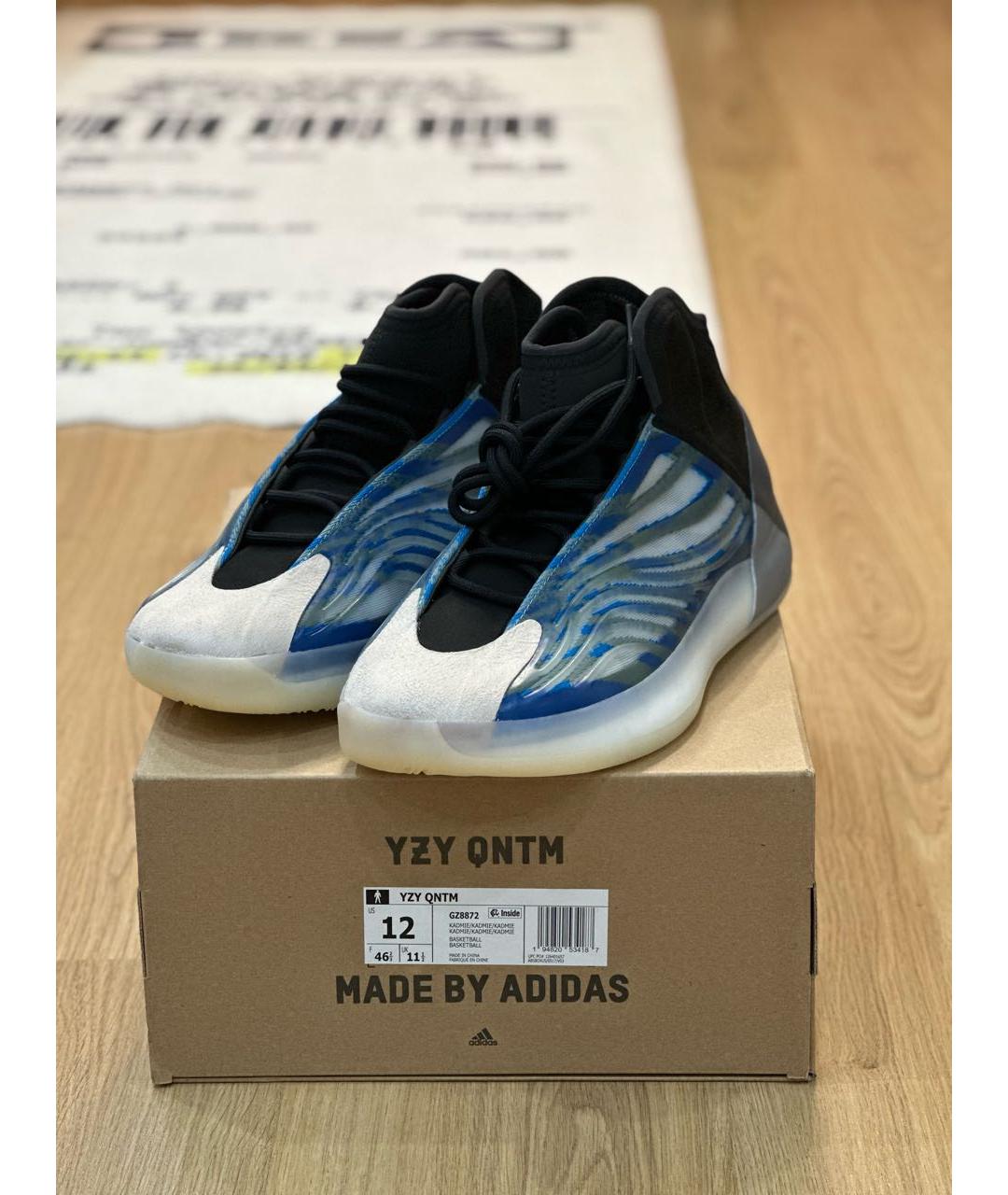 ADIDAS YEEZY Синие синтетические высокие кроссовки / кеды, фото 2