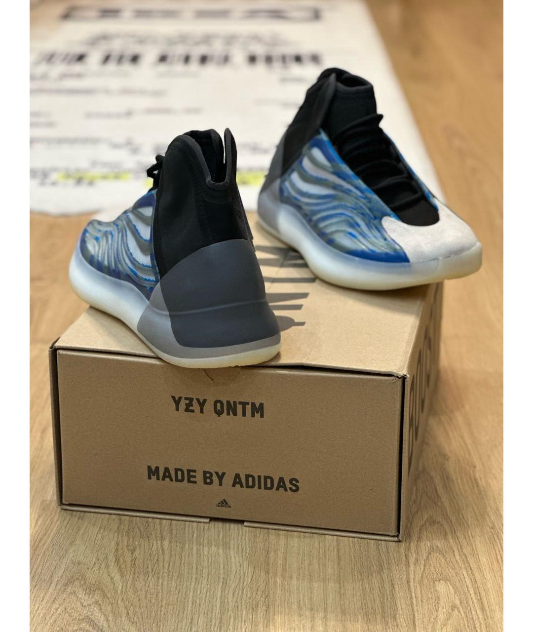 ADIDAS YEEZY Синие синтетические высокие кроссовки / кеды, фото 4