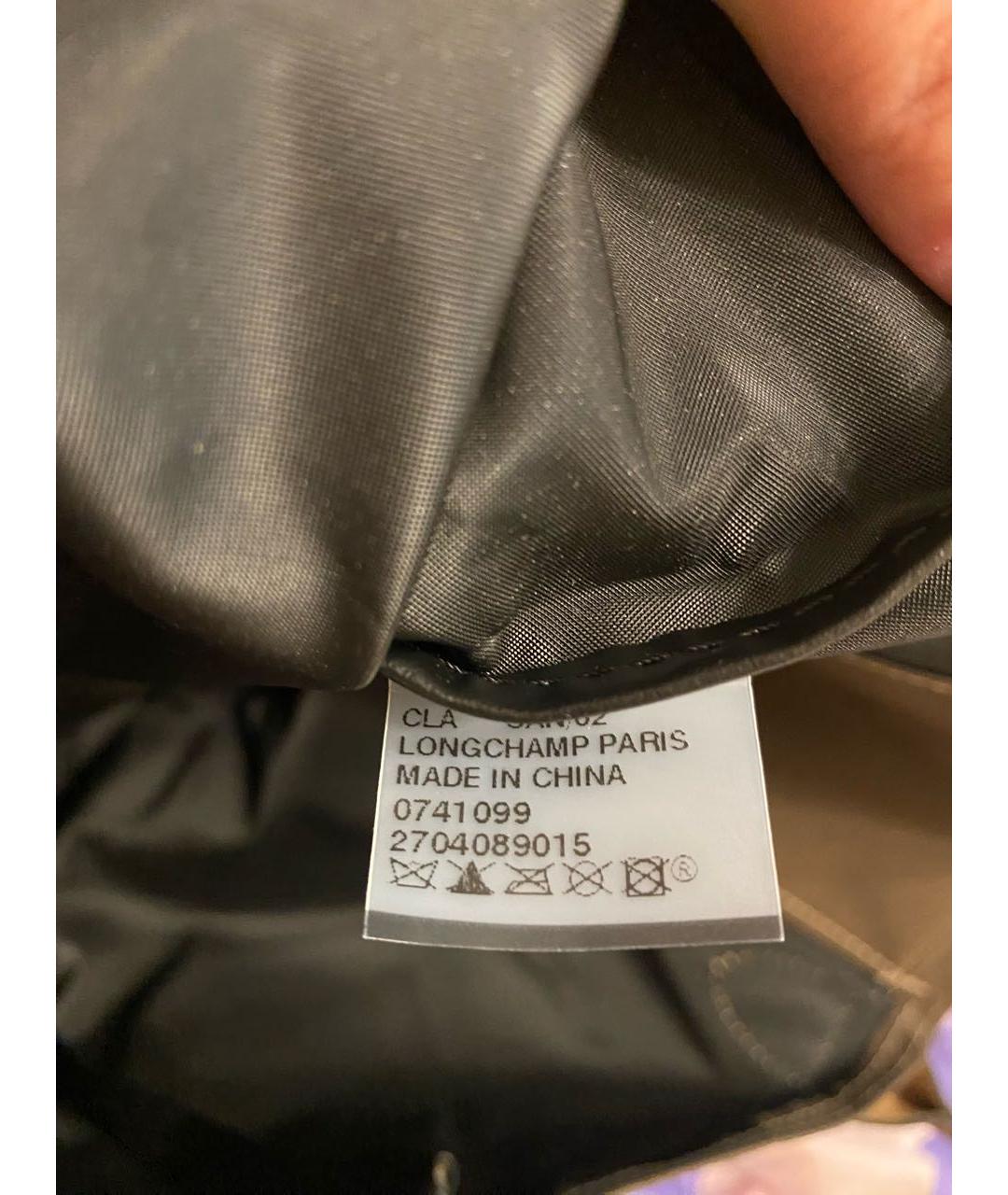 LONGCHAMP Коричневая тканевая сумка с короткими ручками, фото 8