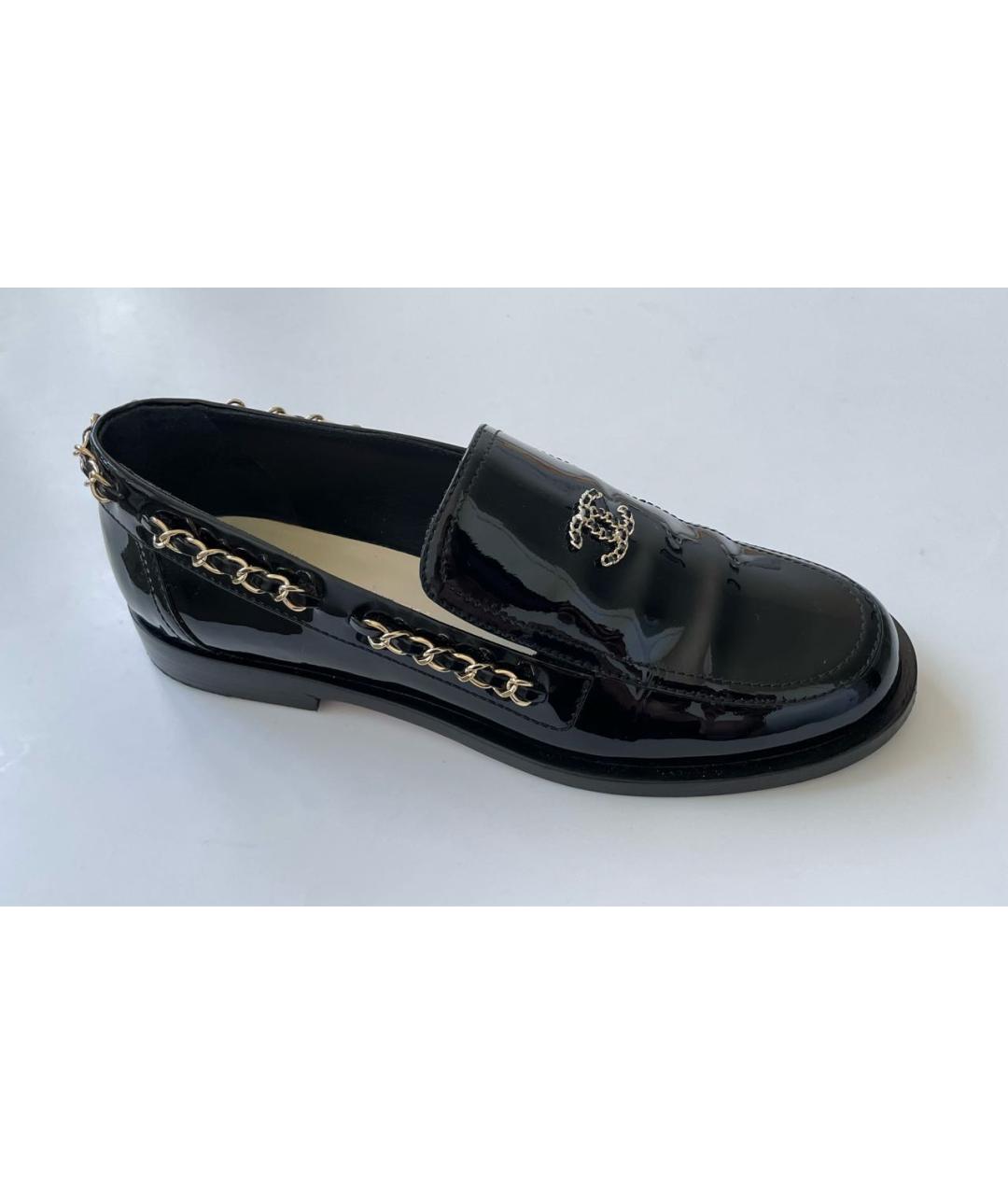 CHANEL Черные лоферы из лакированной кожи, фото 7