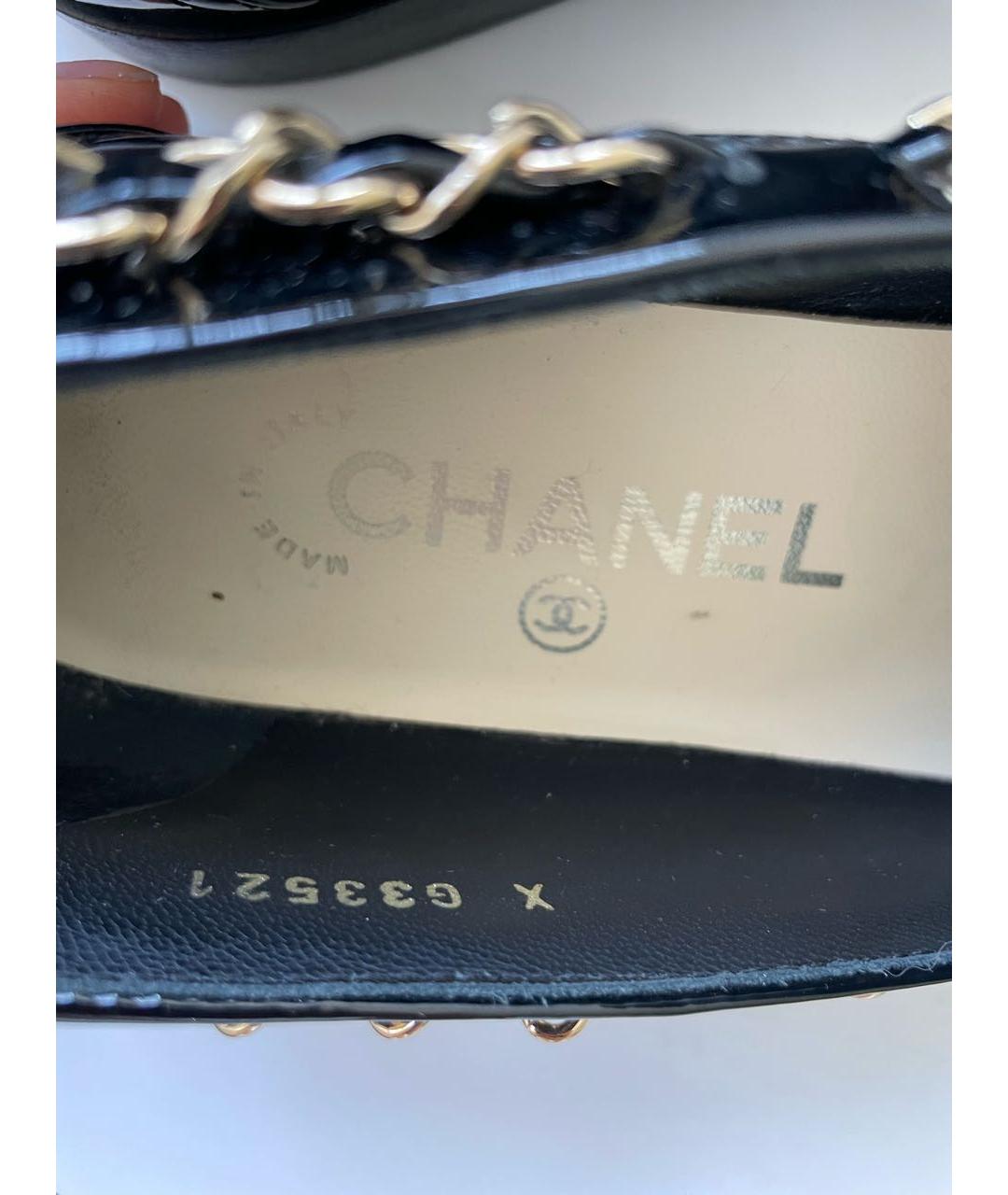 CHANEL Черные лоферы из лакированной кожи, фото 6