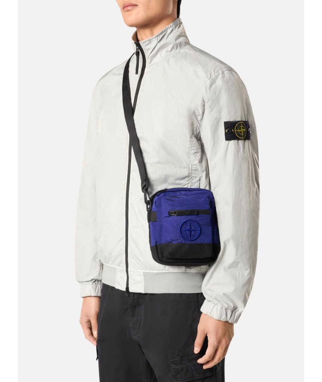 STONE ISLAND Синяя синтетическая сумка на плечо, фото 2