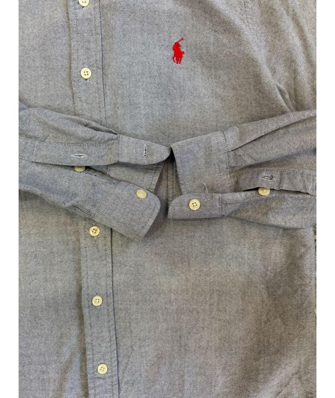 RALPH LAUREN Серая хлопковая классическая рубашка, фото 4
