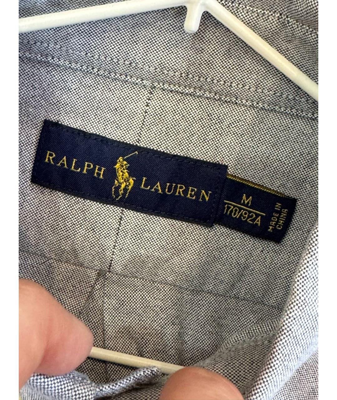 RALPH LAUREN Серая хлопковая классическая рубашка, фото 3