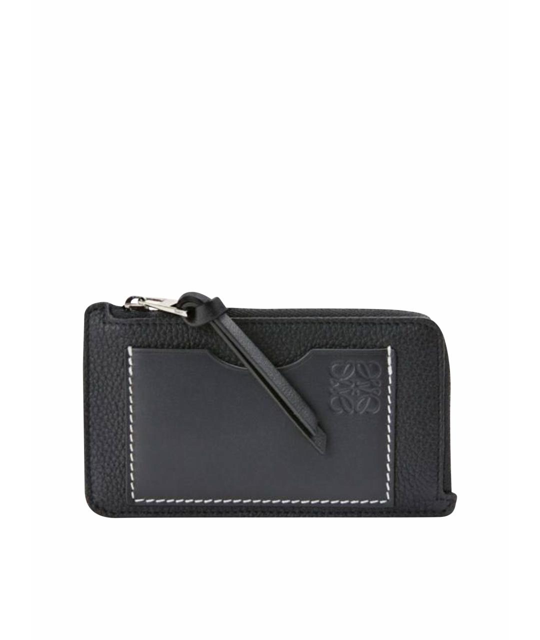LOEWE Черная кожаная визитница, фото 1
