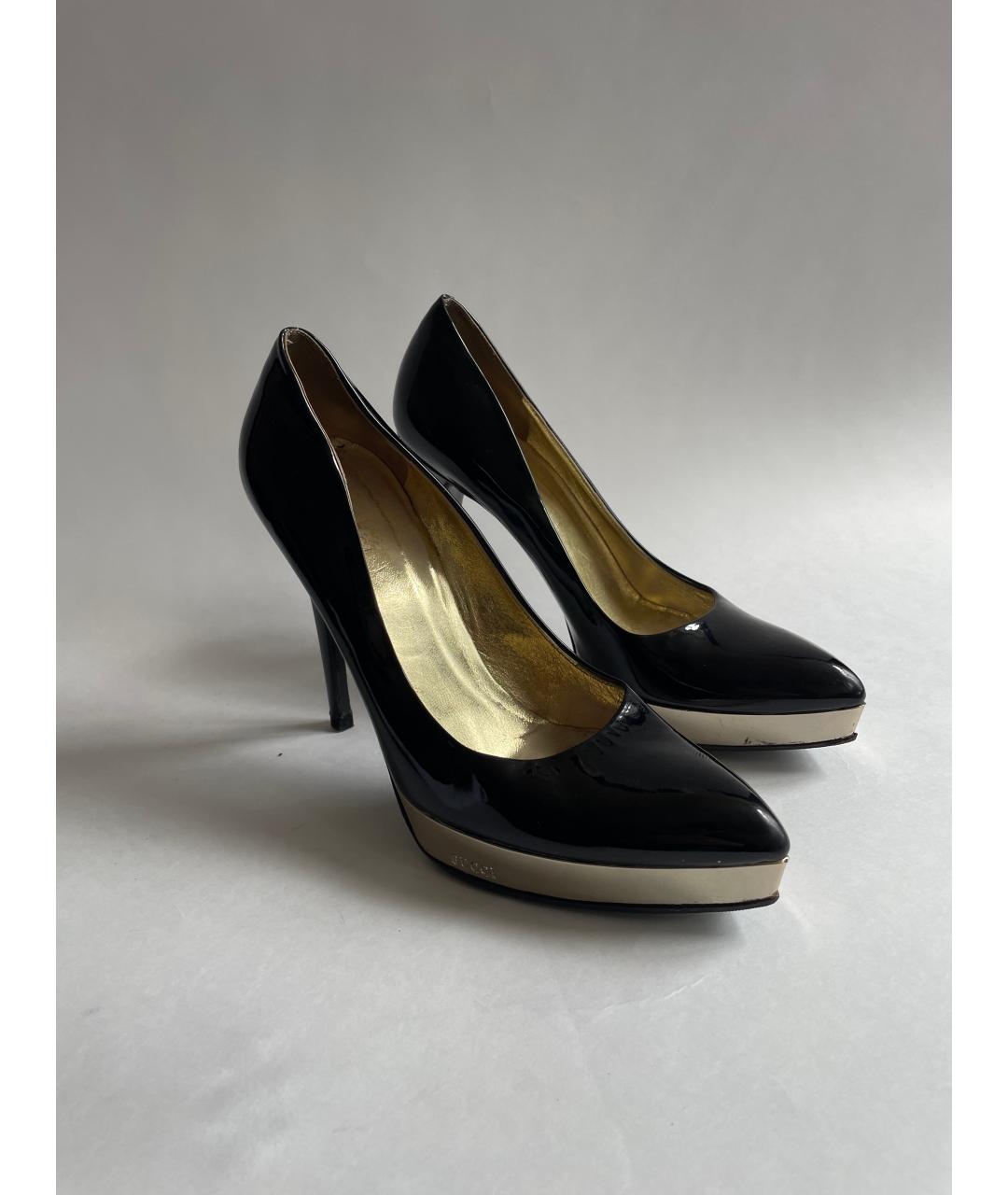 GUCCI Черные туфли из лакированной кожи, фото 3