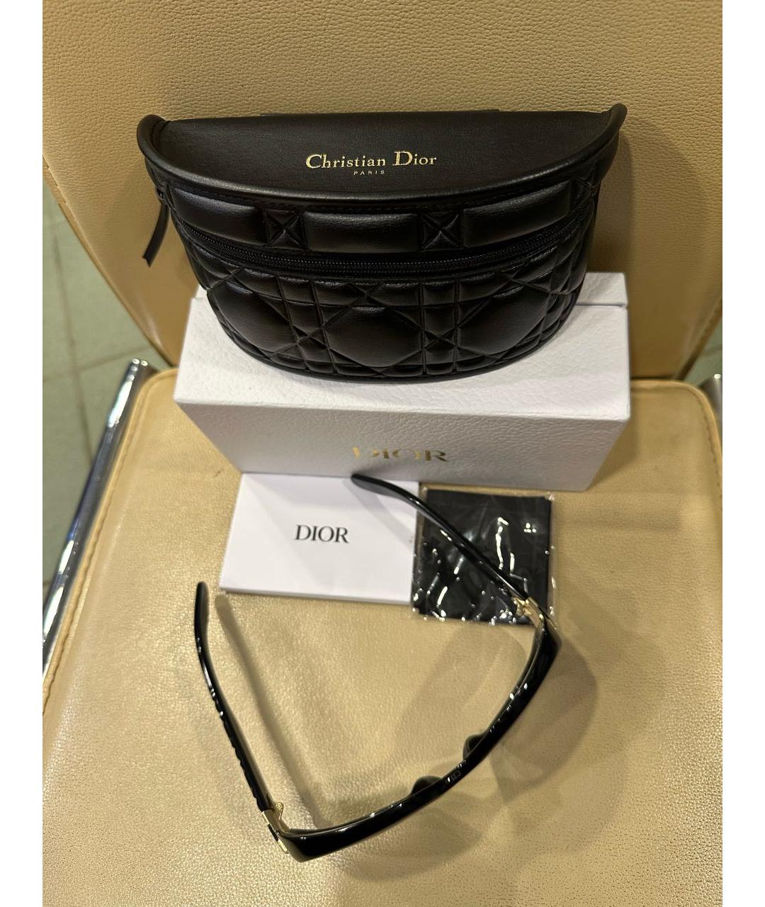 CHRISTIAN DIOR Черные пластиковые солнцезащитные очки, фото 4