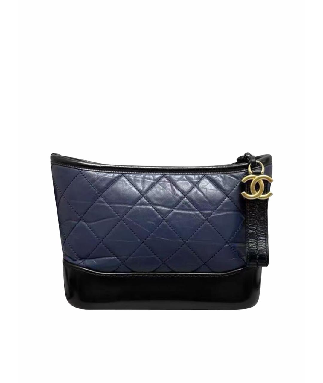 CHANEL Темно-синяя кожаная сумка через плечо, фото 1